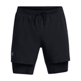Under Armour Mens Launch Run 5inch 2-in-1 Running Shorts: Black