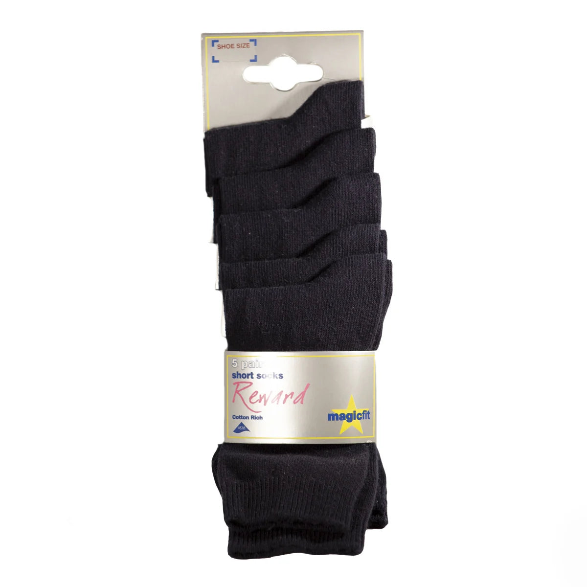 Socks Day Short: Black 5pk