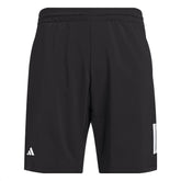 Adidas Club 3 Stripe Mens Tennis Shorts: Black