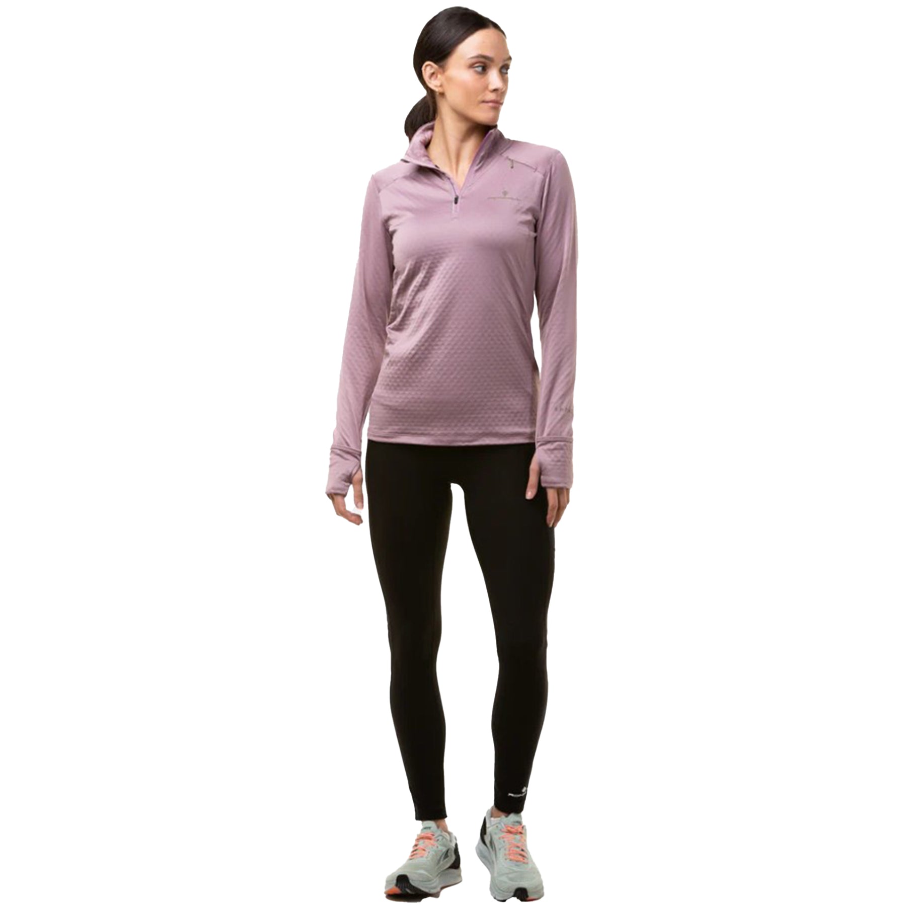 Ronhill Womens Tech Prism 1/2 Zip Tee: Stardust/Woodland