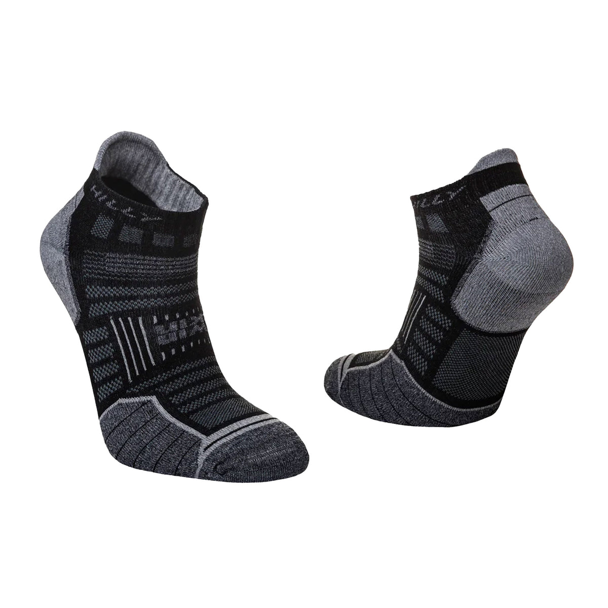 Hilly Twin Skin Socklets: Black/Grey Marl