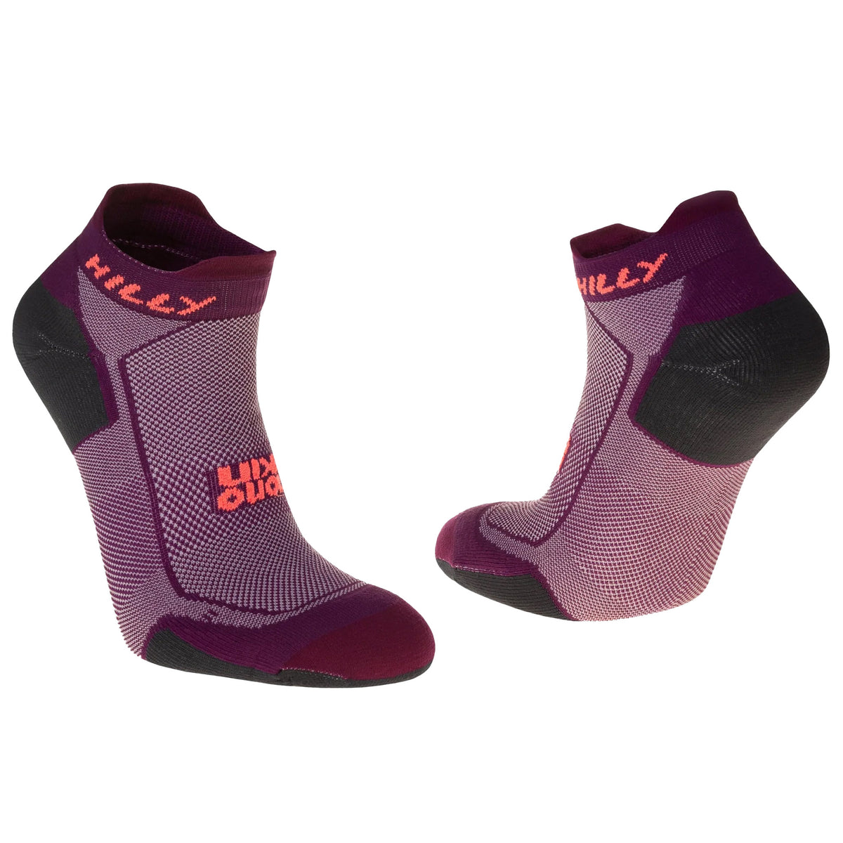 Hilly Active Socklet Min: Grape Juice/Charcoal