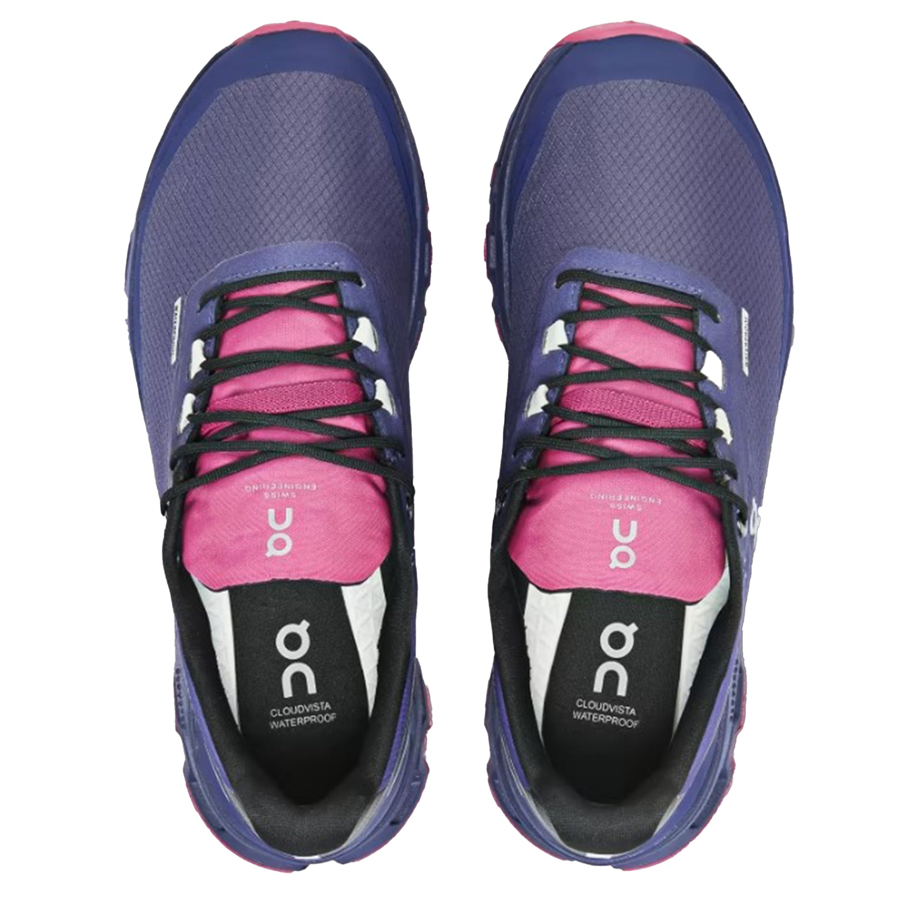 On Cloudvista Waterproof Womens Trail Shoes: Flint/Acai