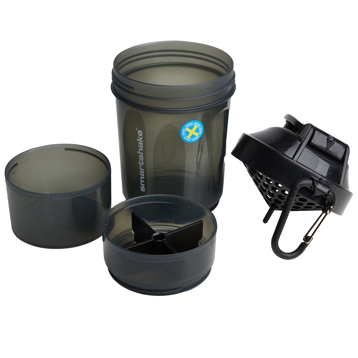 Smart Shake Original 600ml Shaker Bottle - Gunsmoke Black