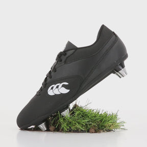 Canterbury Junior Phoenix Raze Soft Ground Rugby Boots: Black/White