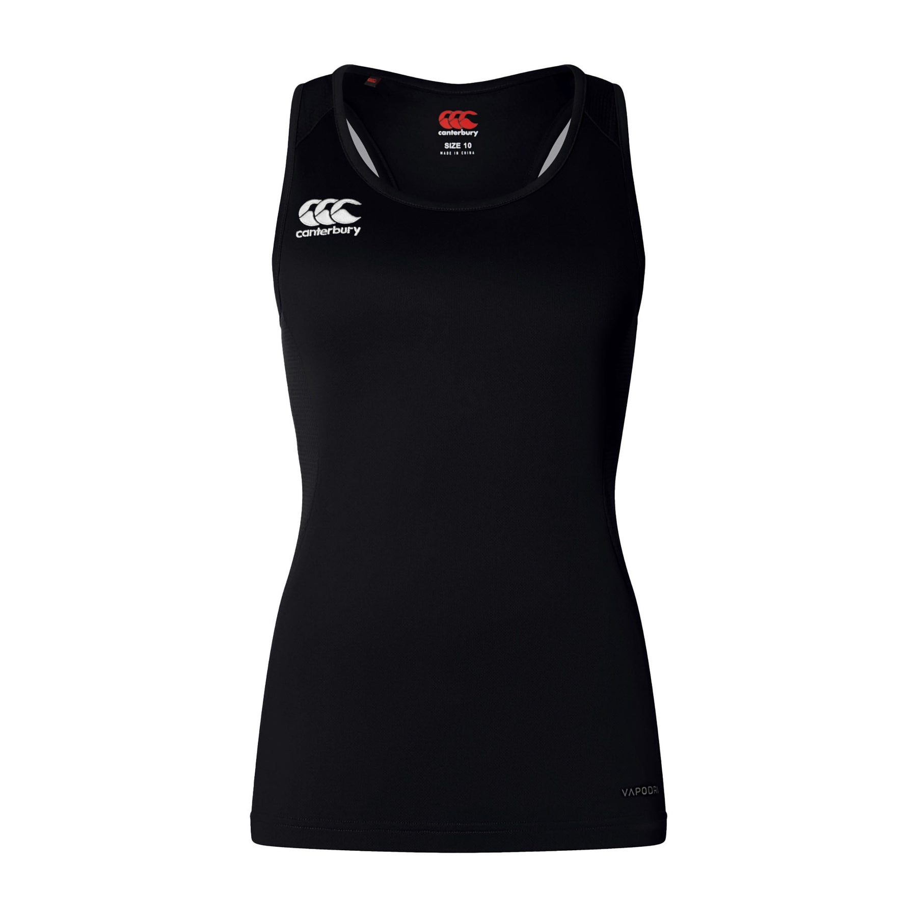 Canterbury Womens Club Dry Racerback Singlet: Black