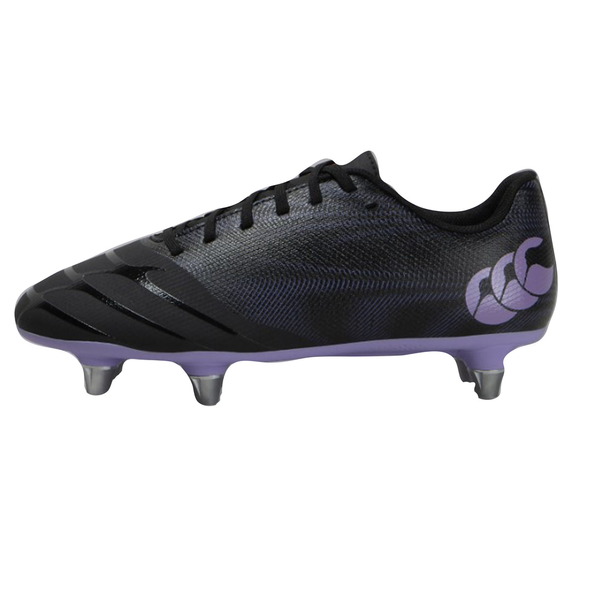 Canterbury Junior Phoenix Genesis Team Soft Ground Rugby Boots: Black/Purple
