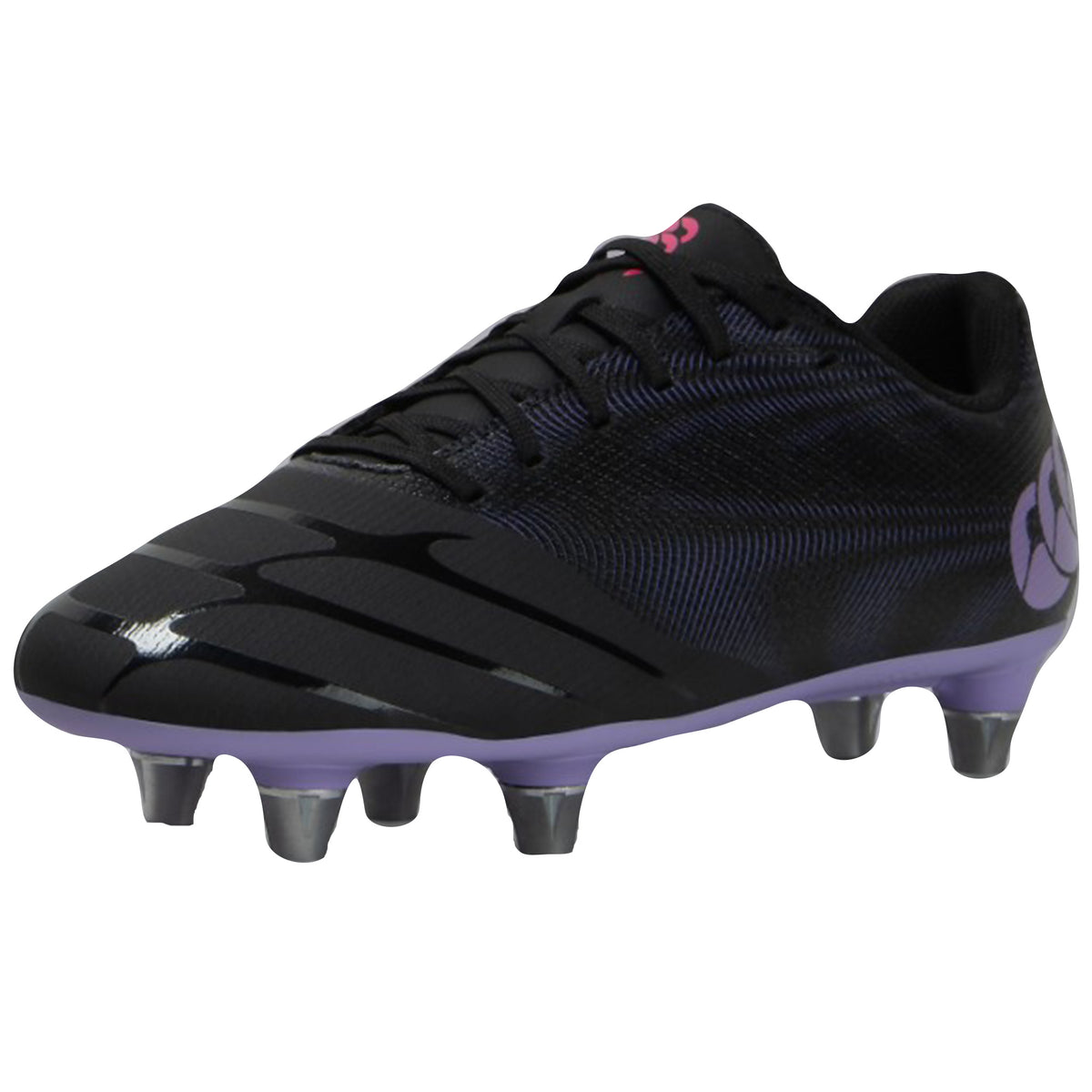 Canterbury Junior Phoenix Genesis Team Soft Ground Rugby Boots: Black/Purple