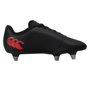 Canterbury Junior Speed Raze Soft Ground Rugby Boots: Black/White