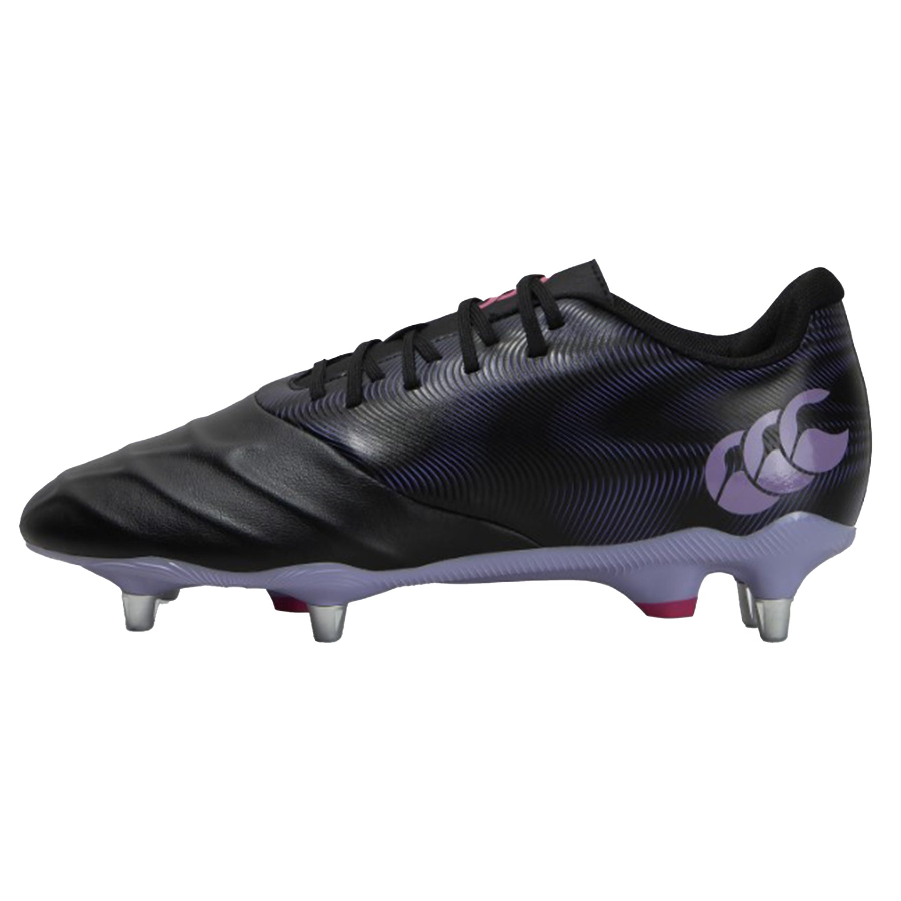 Canterbury Phoenix Genesis Team Soft Ground Rugby Boots: Black/Purple