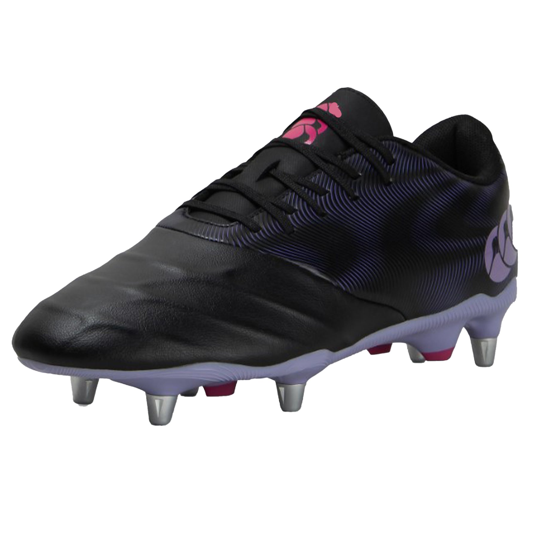 Canterbury Phoenix Genesis Team Soft Ground Rugby Boots: Black/Purple