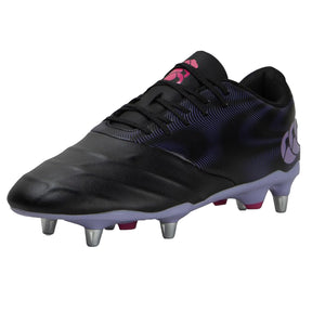 Canterbury Phoenix Genesis Team Soft Ground Rugby Boots: Black/Purple