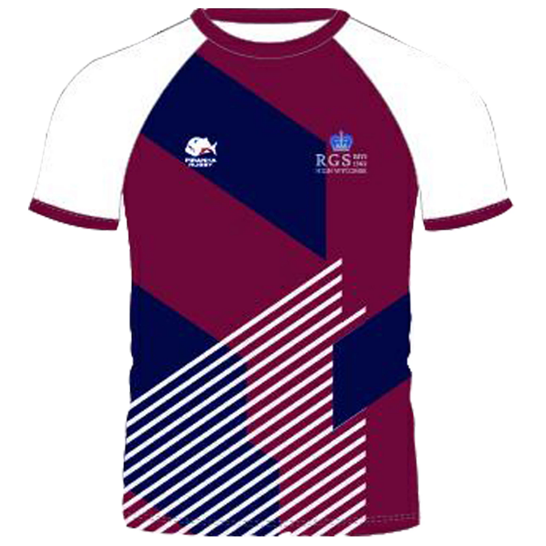 Royal Grammar School Senior T shirt: Maroon Athletic Fit