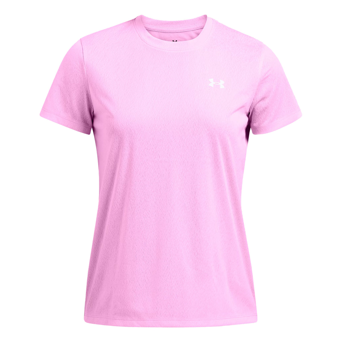 Under Armour Womens Tech Riddle SSC Tee: Stella Pink/White