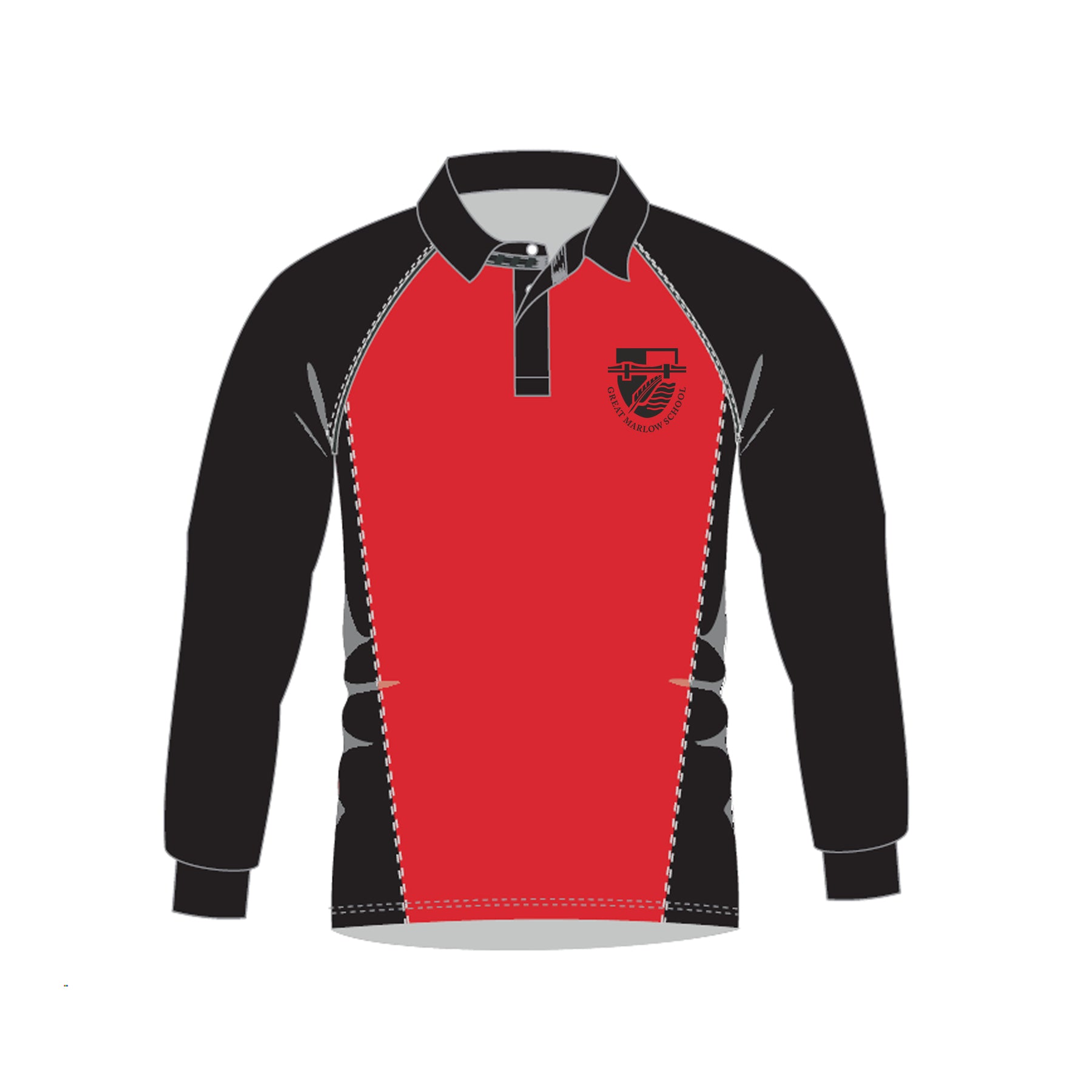 Great Marlow School Rugby Jersey: Red/Black - Main Image