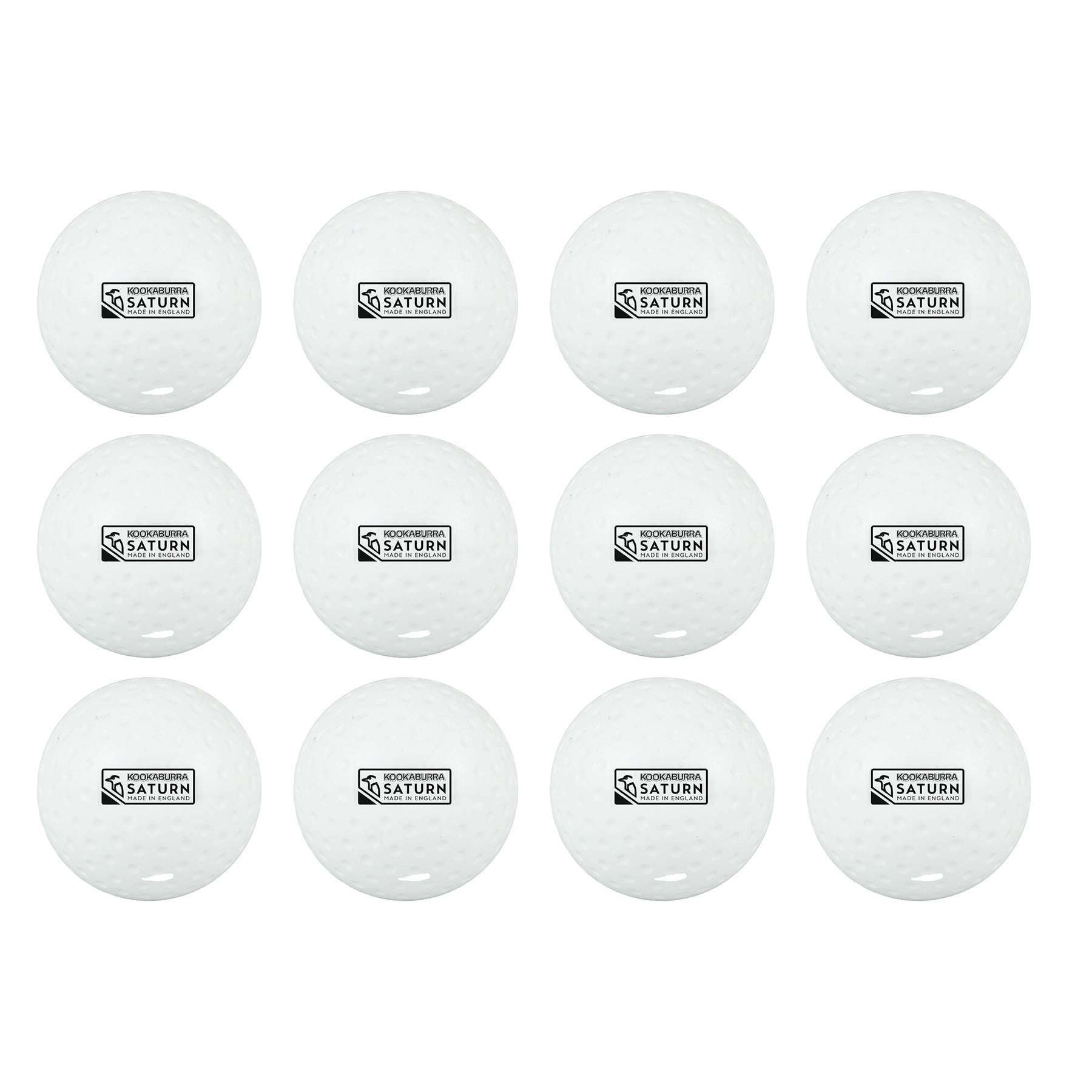 Kookaburra Saturn Dimple Hockey Ball - 12 Pack: White