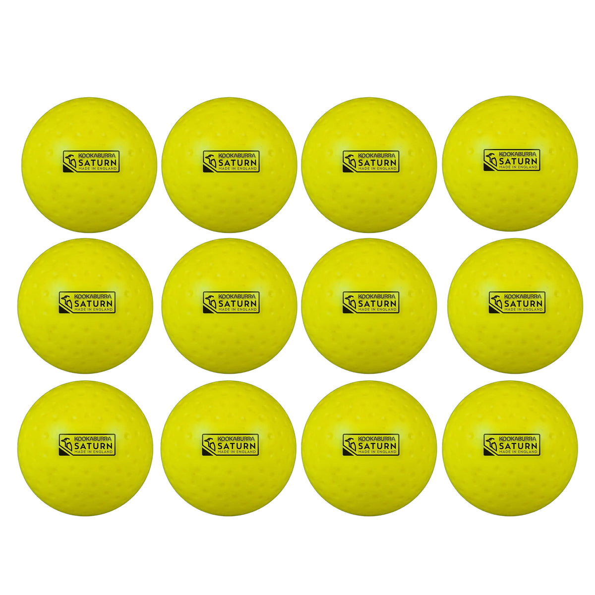 Kookaburra Saturn Dimple Hockey Ball - 12 Pack: Yellow