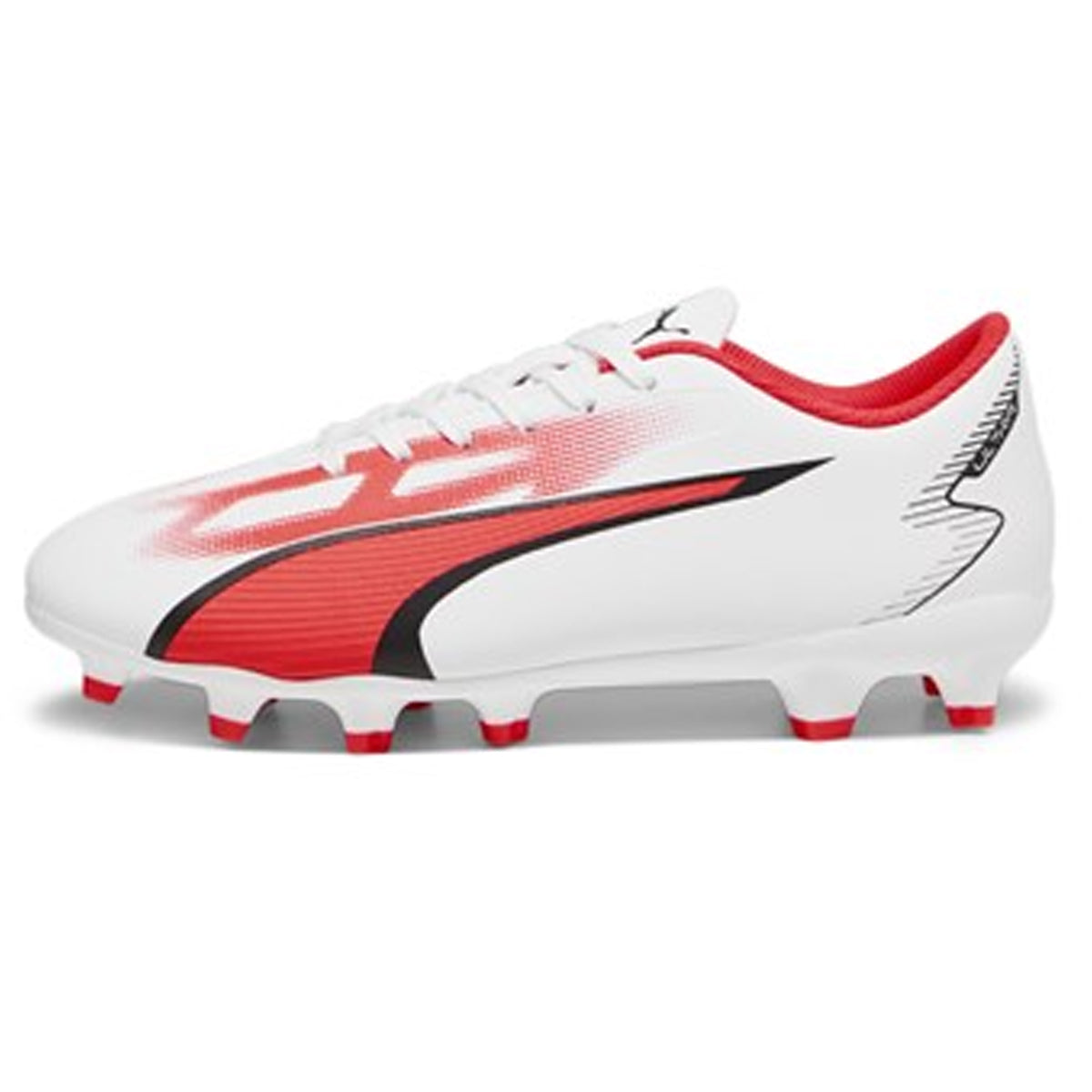 Puma Ultra Play FG Junior Football Boots: White/Fire Orchid