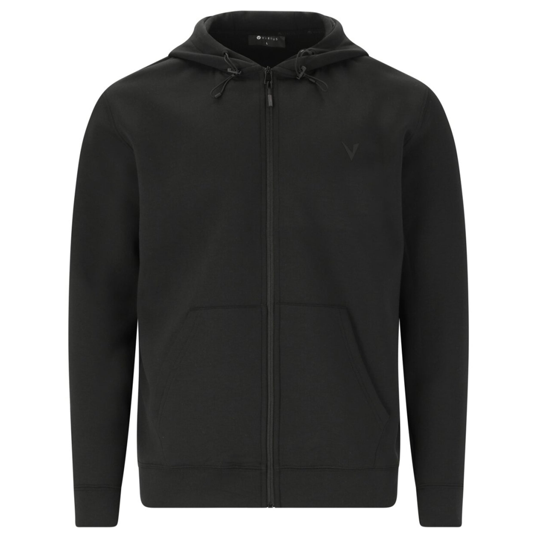 Virtus Taro Mens Technical Zip Hoodie: Black