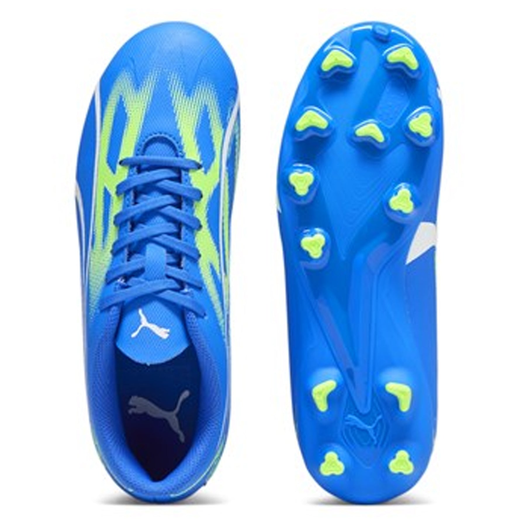 Puma Ultra Play FG/AG Junior Football Boots: Ultra Blue/Green