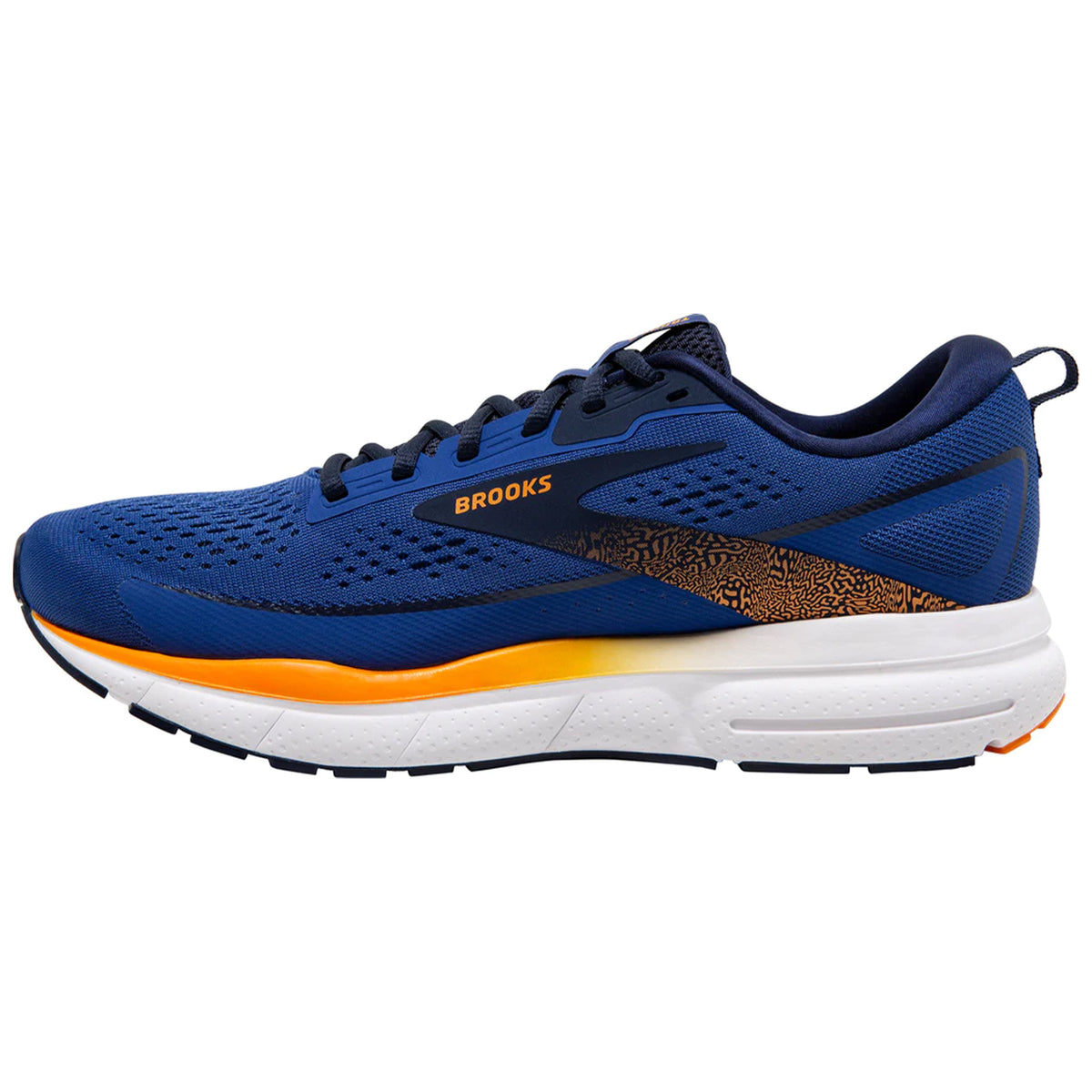Brooks Trace 3 Mens Running Shoes: Blue/Peacoat/Orange