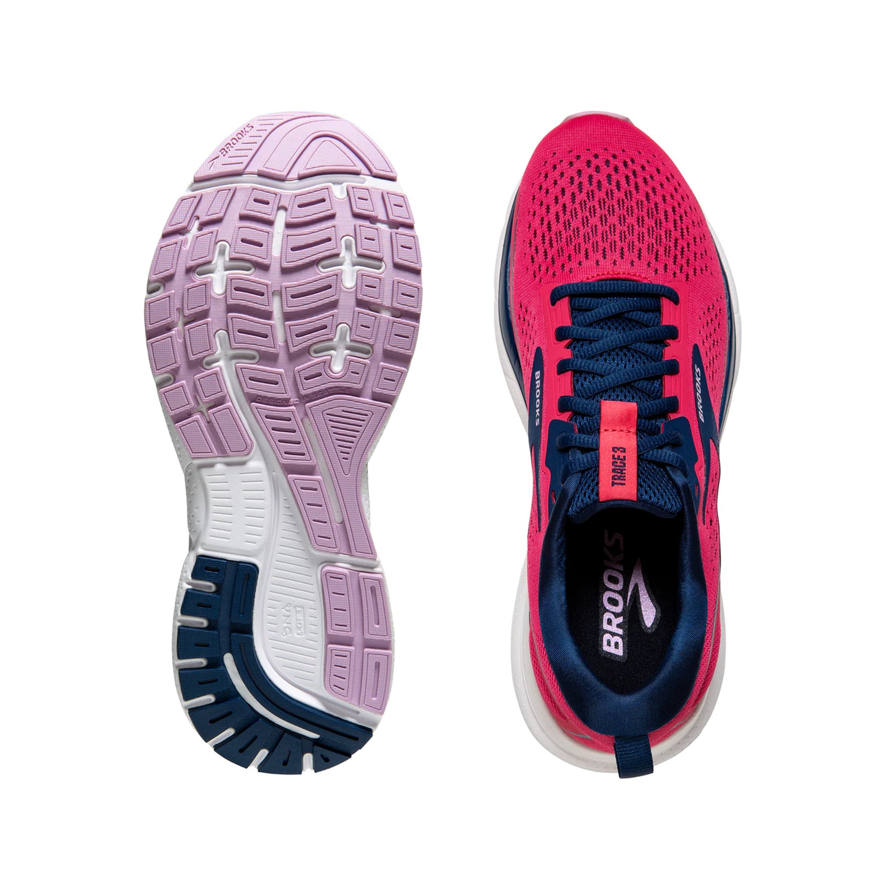 Brooks Trace 3 Womens Running Shoes: Raspberry/Blue/Orchid