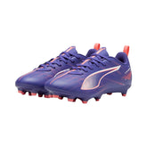 Puma Ultra 5 Play FG/AG Junior Football Boots: Lapis Lazuli/White/Sunset Glow