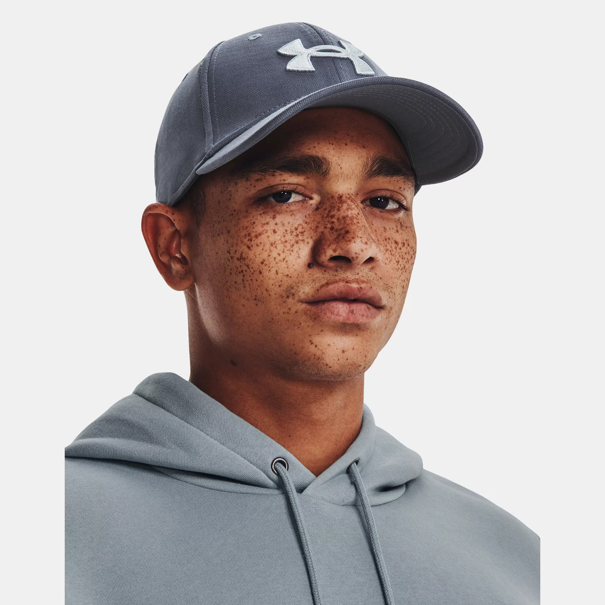 Under Armour Blitzing Baseball Cap: Downpour Grey/Harbour Blue
