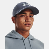 Under Armour Blitzing Baseball Cap: Downpour Grey/Harbour Blue