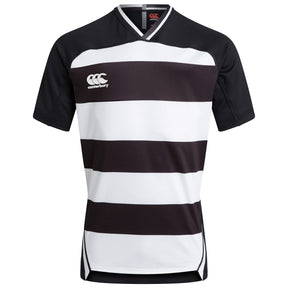 Canterbury Junior Vapodri Hooped Evader Jersey: Black/White