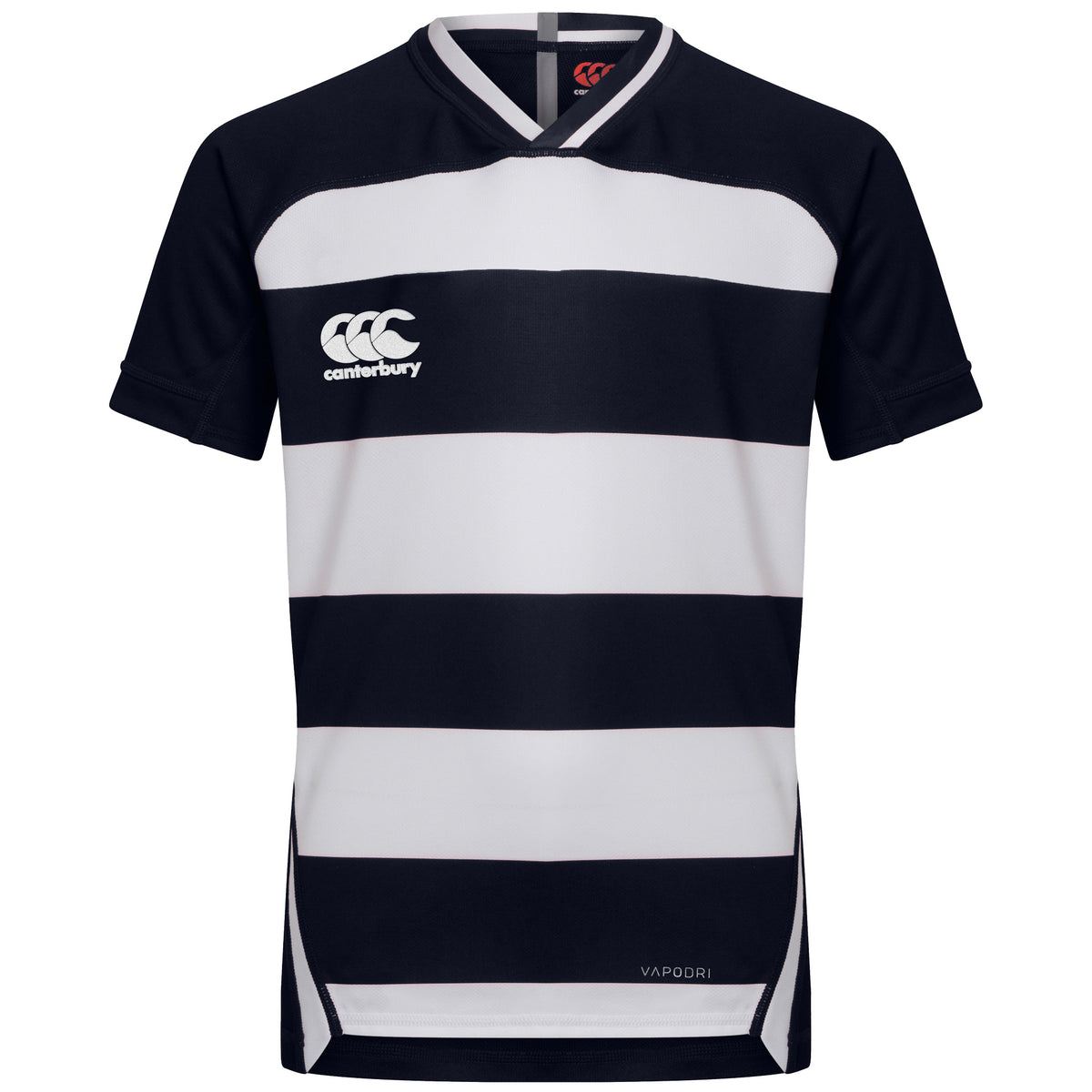 Canterbury Vapodri Hooped Evader Jersey: Navy/White