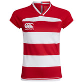 Canterbury Womens Vapodri Hooped Evader Jersey: Red/White
