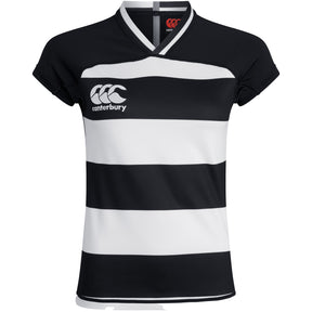 Canterbury Womens Vapodri Hooped Evader Jersey: Black/White