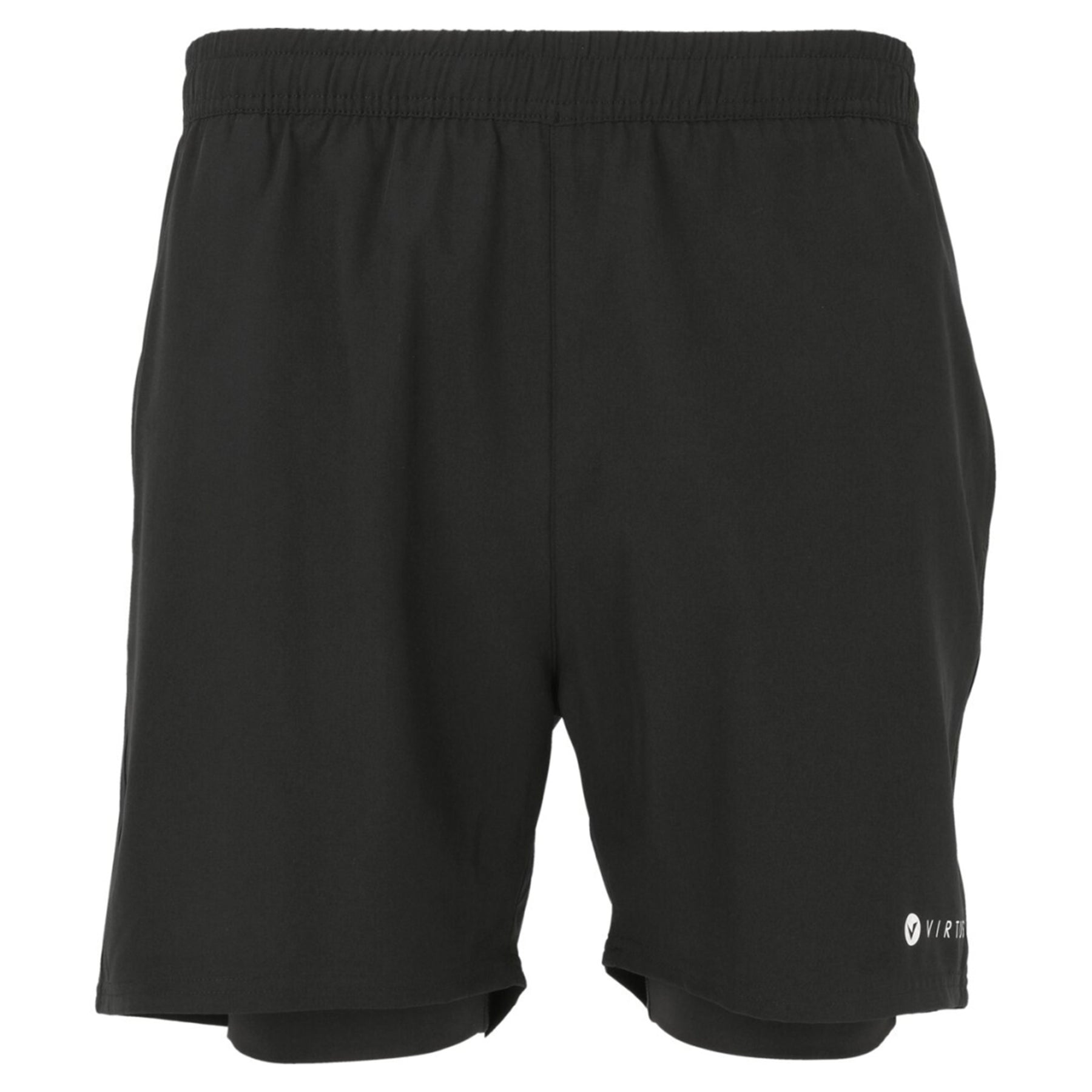 Virtus Zayne Mens 2 in 1 Running Shorts: Black