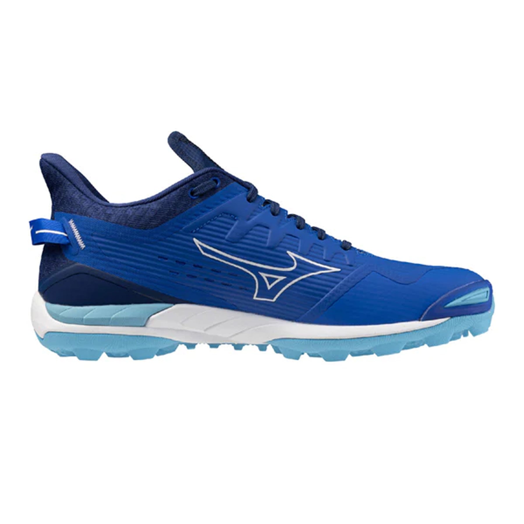 Mizuno Wave Leopardus Astro Hockey Shoes: Mugen Blue/White/Estate Blue