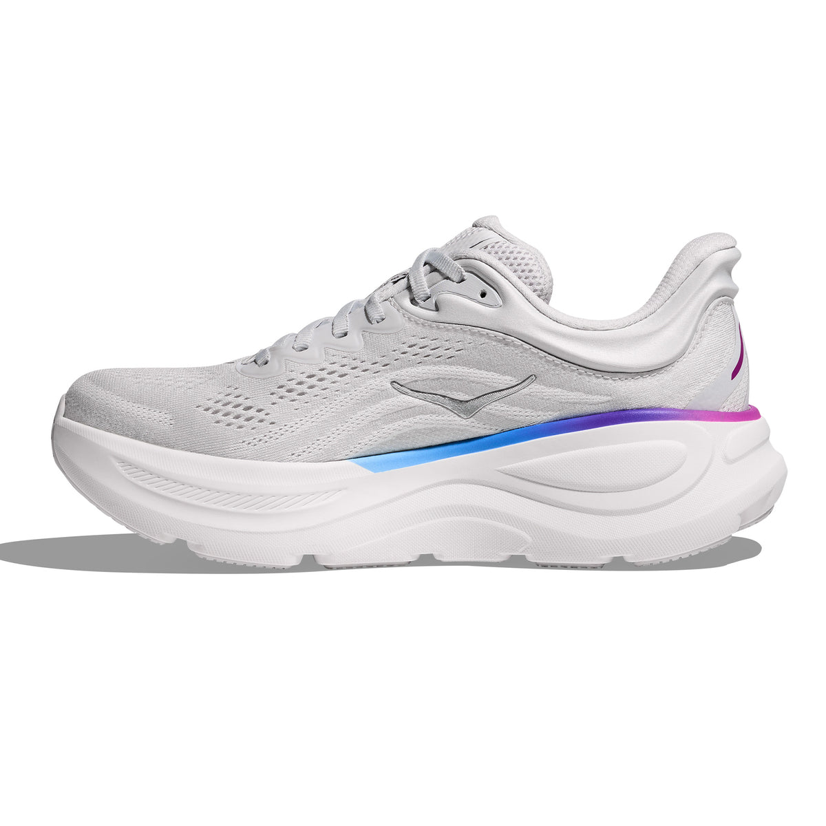 Hoka Bondi 9 Womens Running Shoes: Cosmic Grey/White