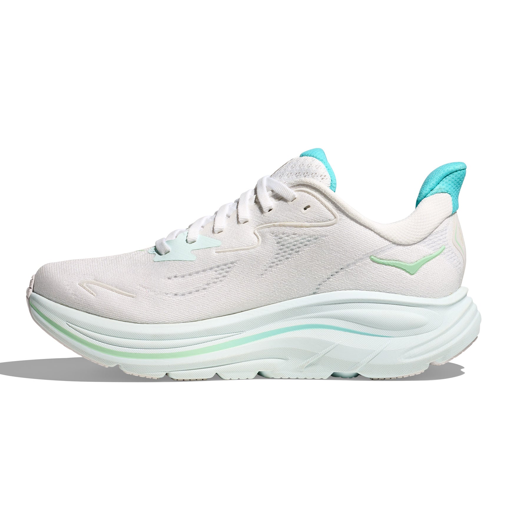 Hoka Clifton 10 Womens Running Shoes: White/Cielo Blue