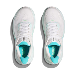 Hoka Clifton 10 Womens Running Shoes: White/Cielo Blue