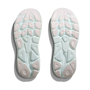 Hoka Clifton 10 Womens Running Shoes: White/Cielo Blue
