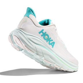 Hoka Clifton 10 Womens Running Shoes: White/Cielo Blue