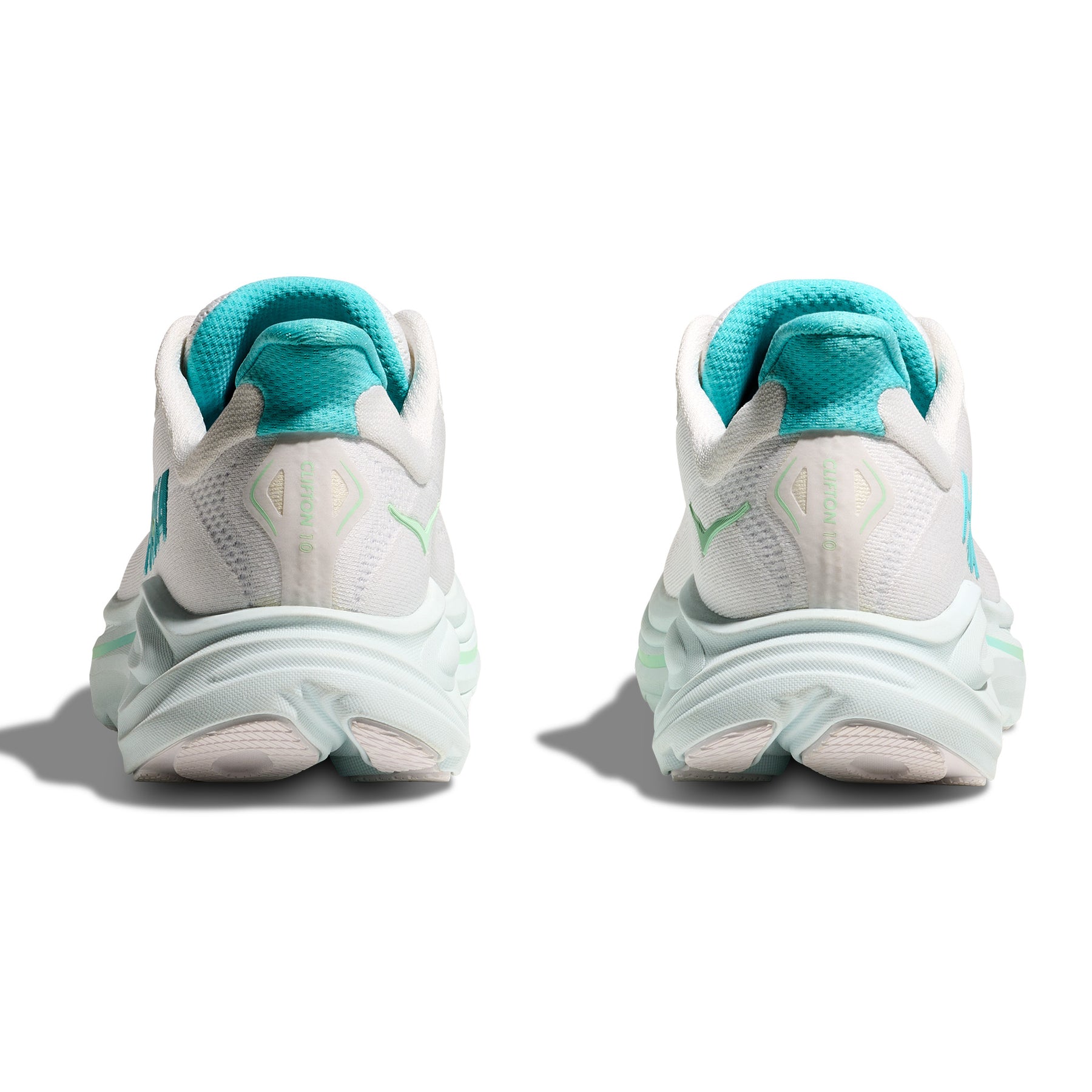 Hoka Clifton 10 Womens Running Shoes: White/Cielo Blue