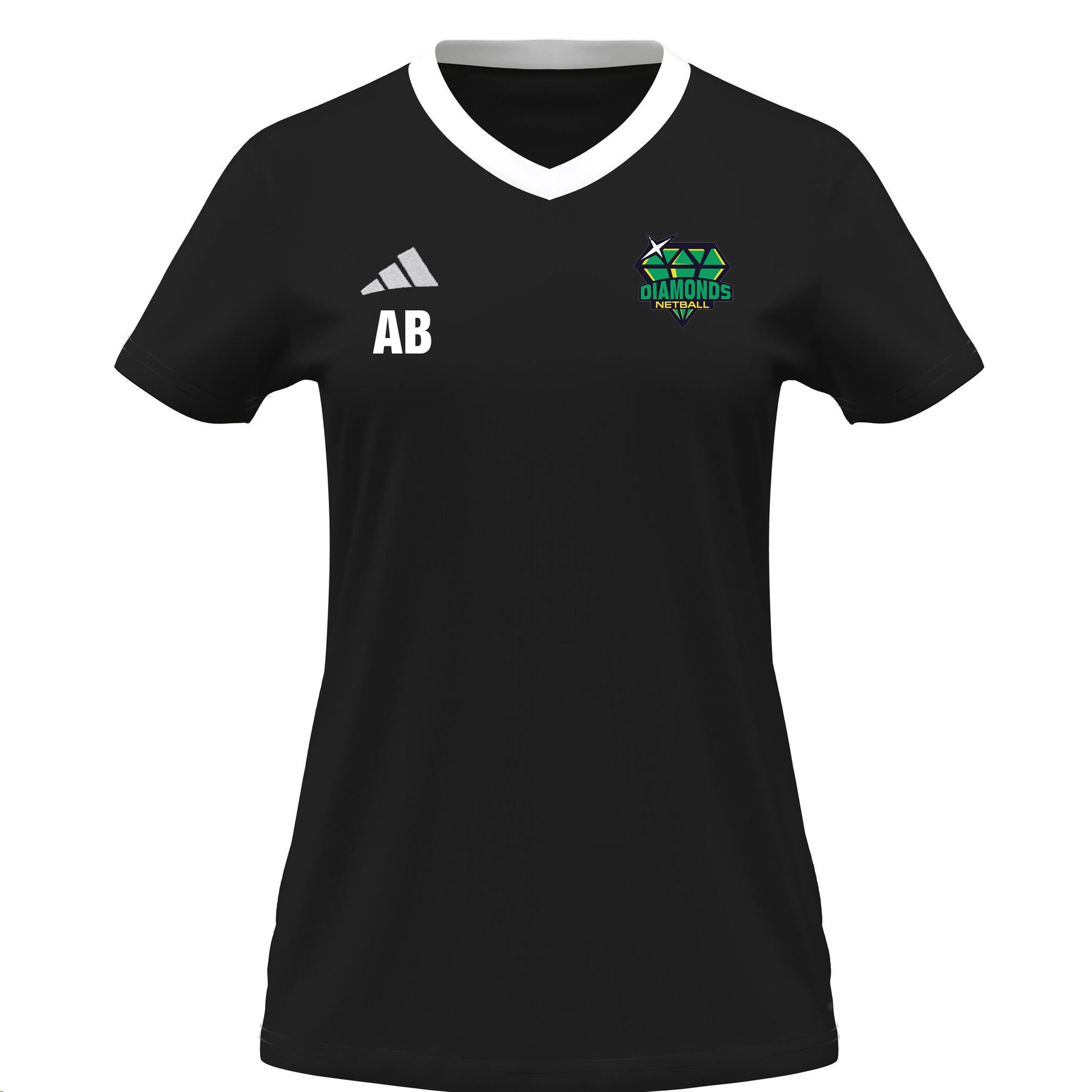 Diamonds Netball Womens Jersey: Black