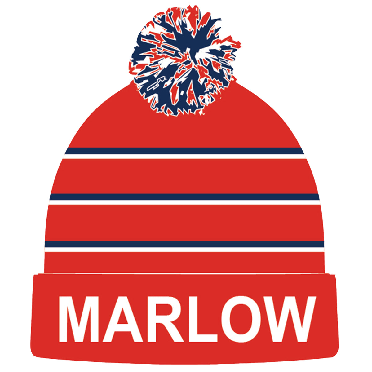 Marlow Hockey Club Bobble Hat Red/Navy