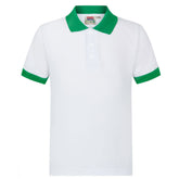 Polo Contrast: White/Emerald