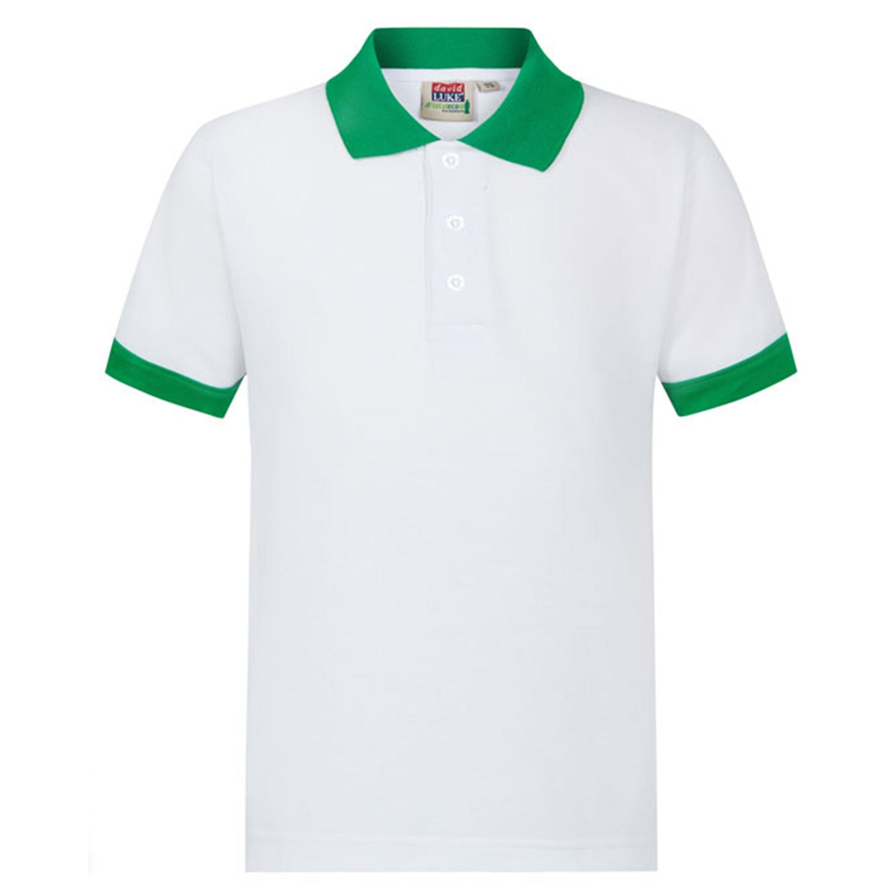 Polo Contrast: White/Emerald