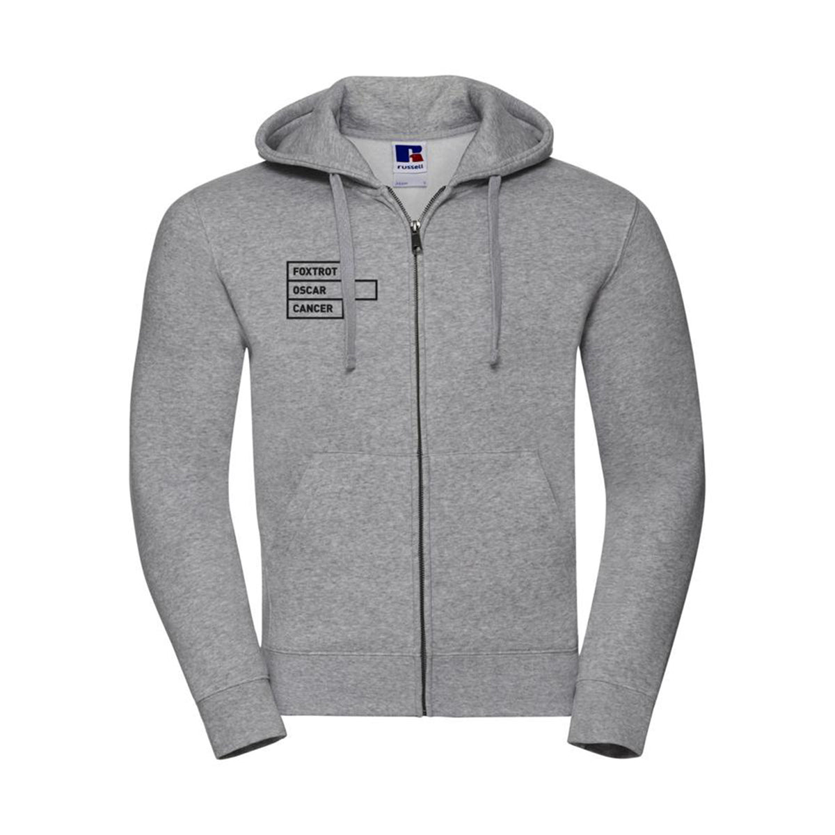 Foxtrot Oscar Zipped Hoodie: Oxford Grey