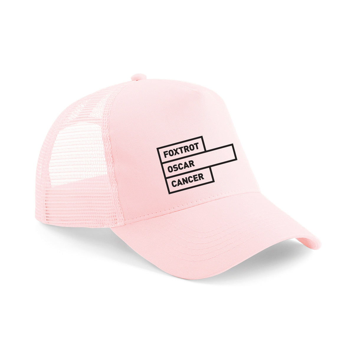Foxtrot Oscar Snapback Trucker Cap: Pastel Pink/Pink