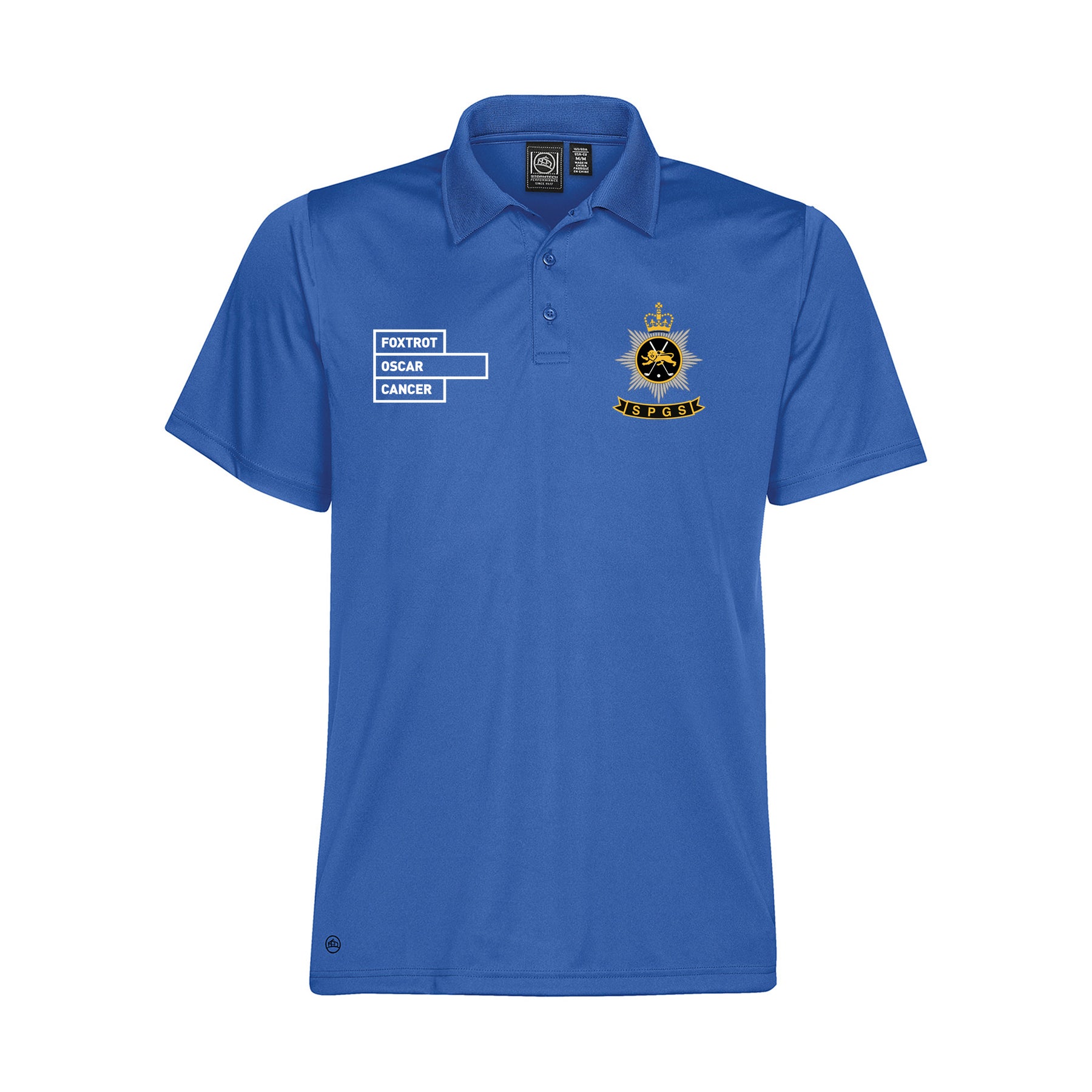 Foxtrot Oscar Surrey Police Golfing Society Polo Shirt: Azure Blue