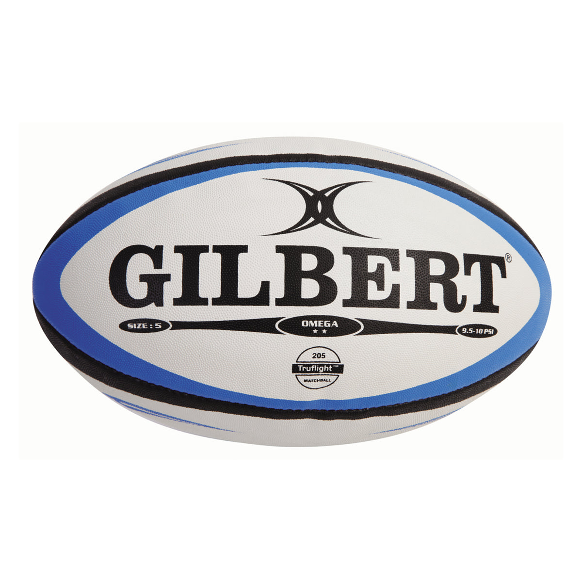 Gilbert Omega Match Rugby Ball - Size 4 (Pack 6): Blue/Black