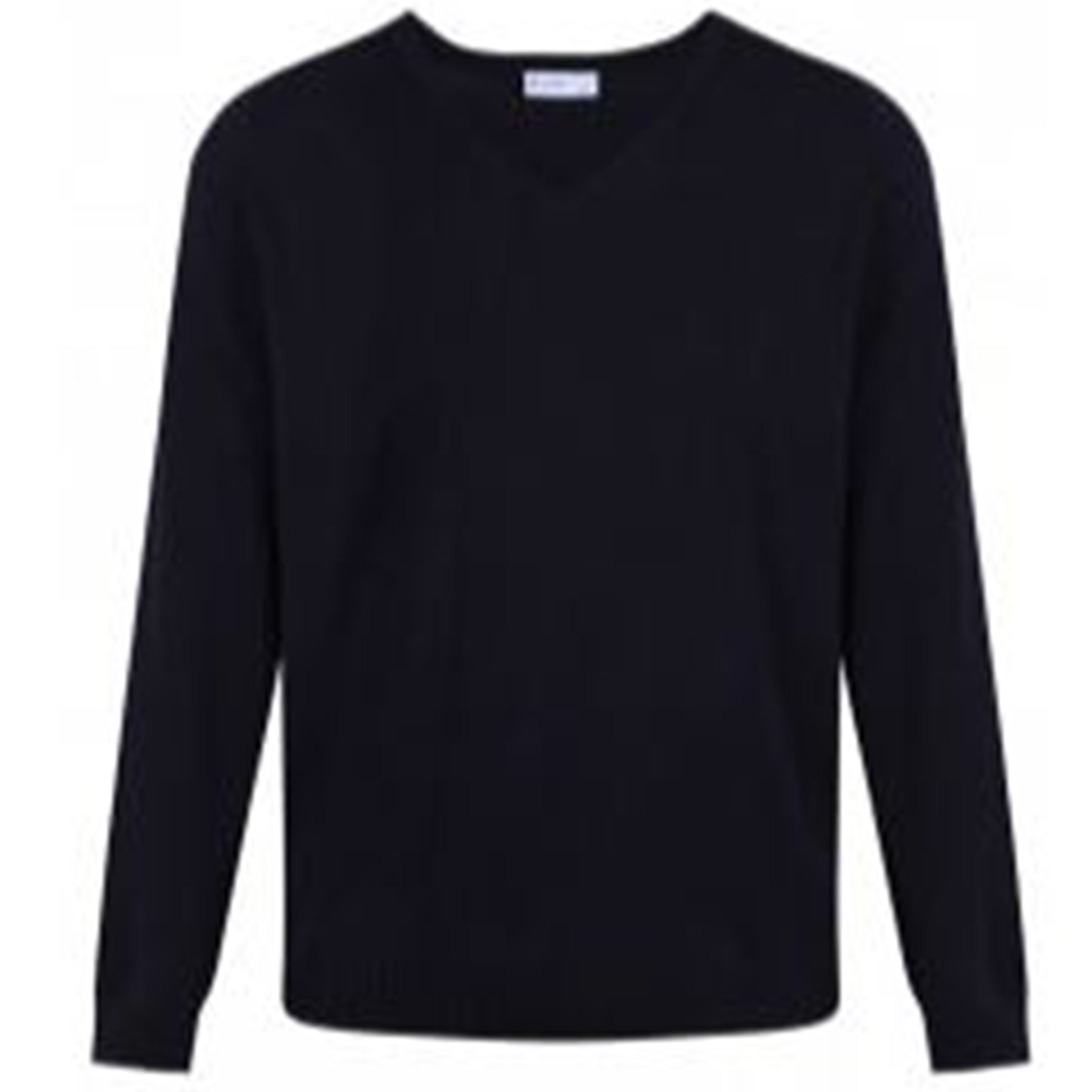 V Neck Sweater Cotton Acrylic: Black